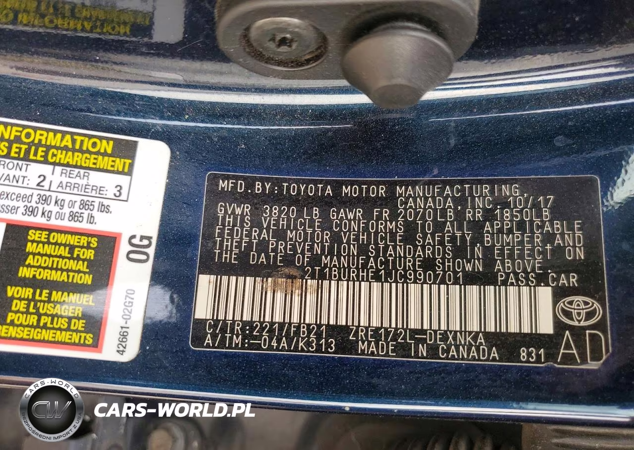 2018 Toyota Corolla L VIN:2T1BURHE1JC990701 - 12