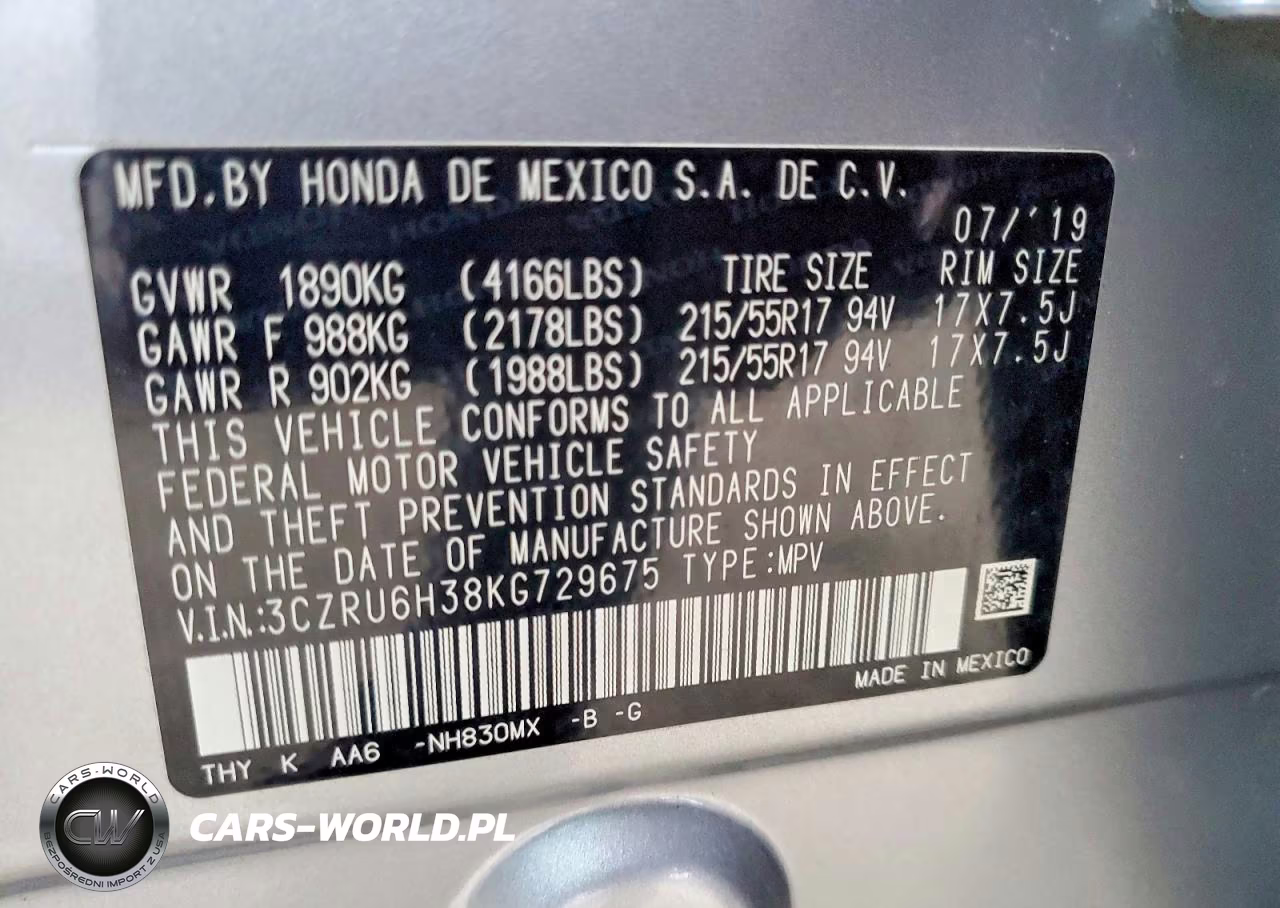 2019 Honda Hr-V Lx VIN:3CZRU6H38KG729675 - 13