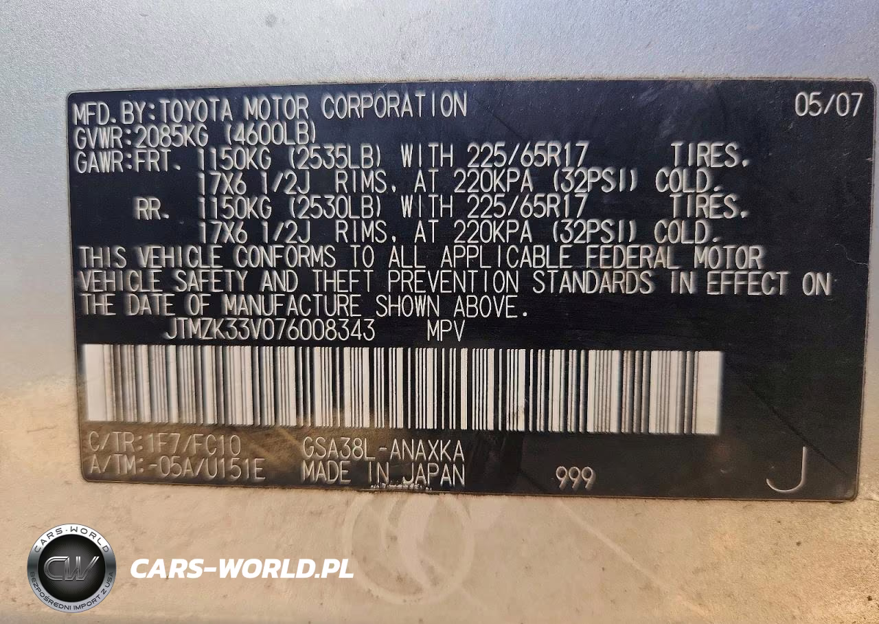 2007 Toyota Rav4 VIN:JTMZK33V076008343 - 14