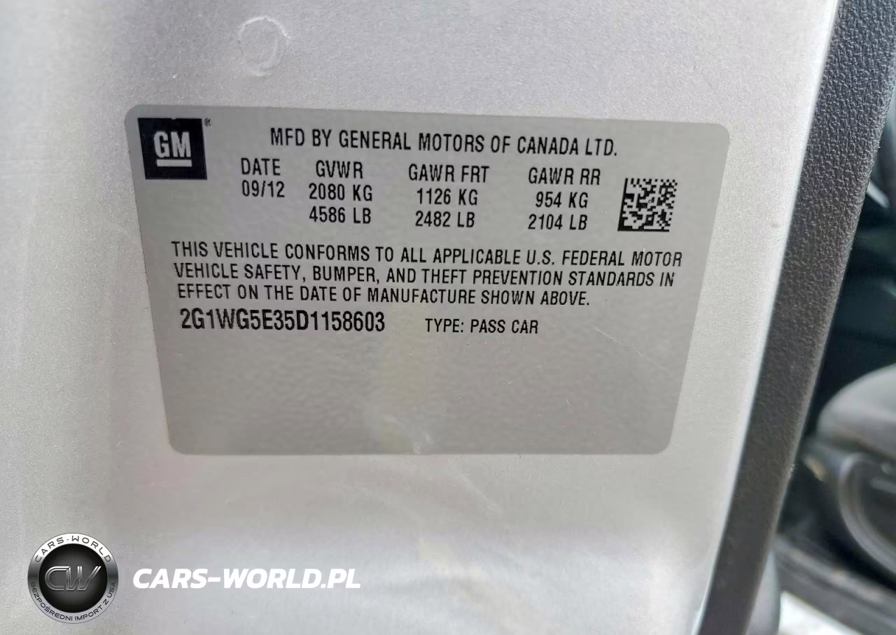 2013 Chevrolet Impala Lt VIN:2G1WG5E35D1158603 - 12