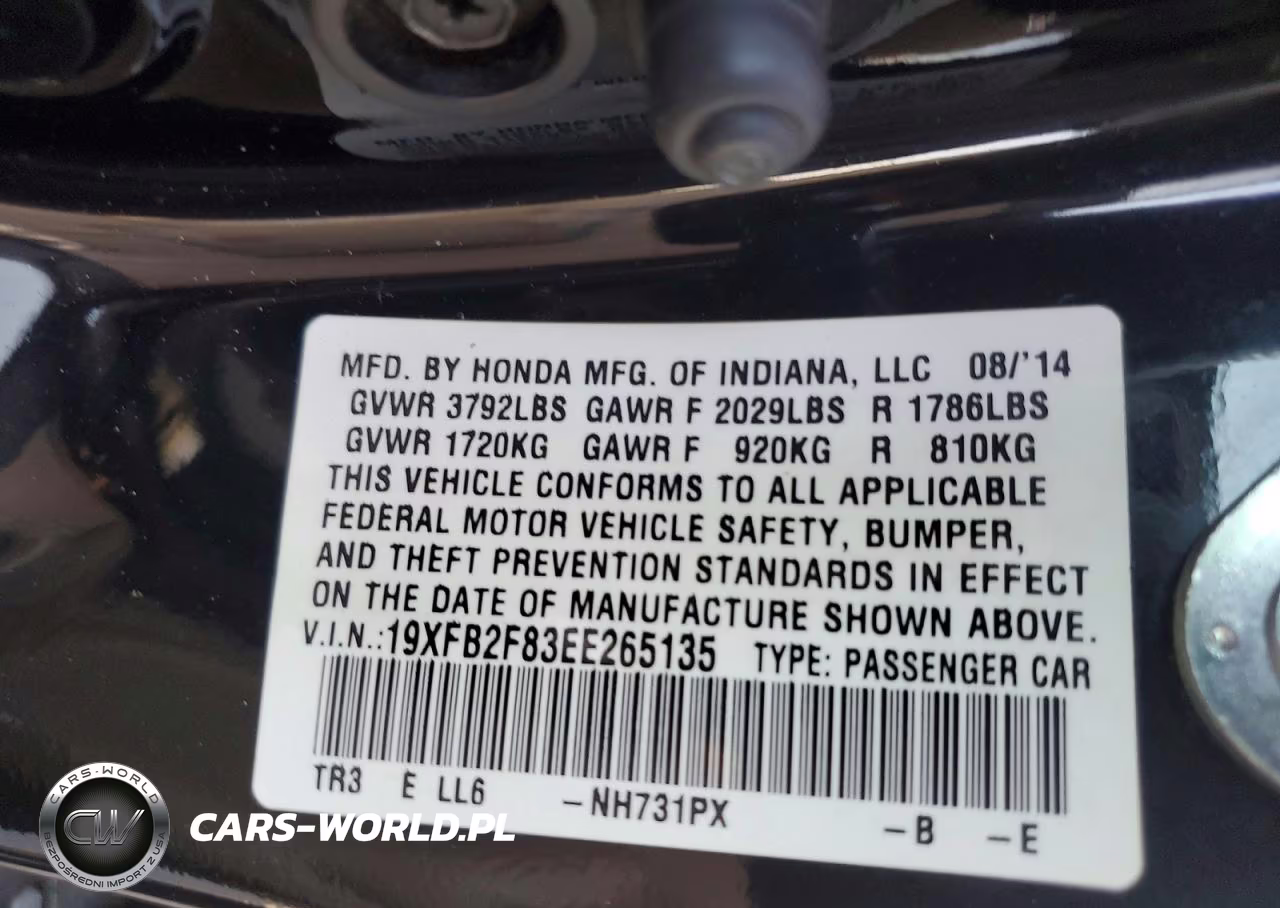 2014 Honda Civic Ex VIN:19XFB2F83EE265135 - 12