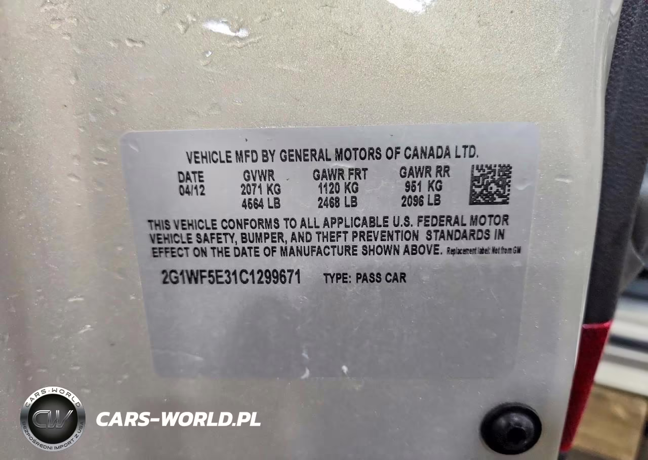 2012 Chevrolet Impala Ls VIN:2G1WF5E31C1299671 - 13
