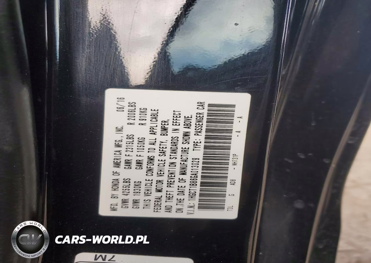 2016 Honda Accord Exl VIN:1HGCT1B86GA013029 - 12