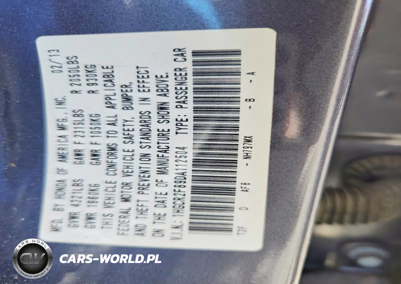 2013 Honda Accord Exl VIN:1HGCR2F89DA112504 - 12