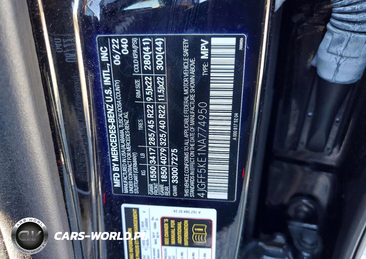 2022 Mercedes-Benz Gls 450 4Matic VIN:4JGFF5KE1NA774950 - 14