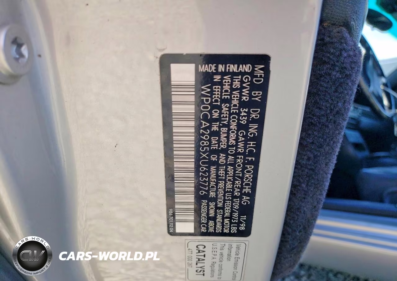 1999 Porsche Boxster VIN:WP0CA2985XU623776 - 12