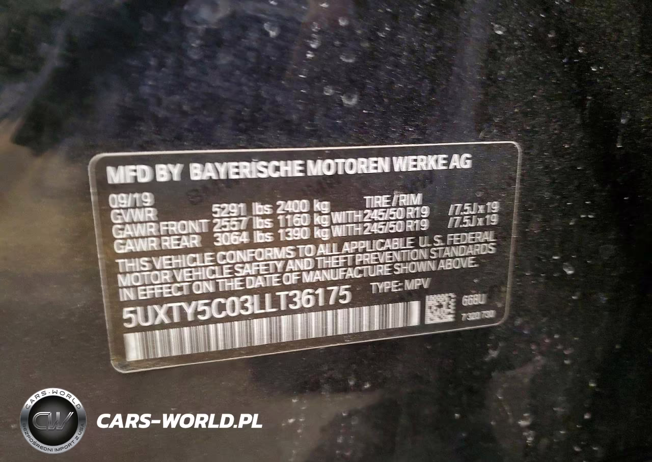 2020 BMW X3 xDrive30I VIN:5UXTY5C03LLT36175 - 12