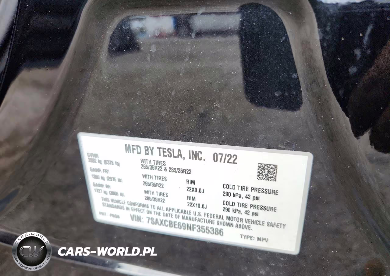 2022 Tesla Model X VIN:7SAXCBE69NF355386 - 13