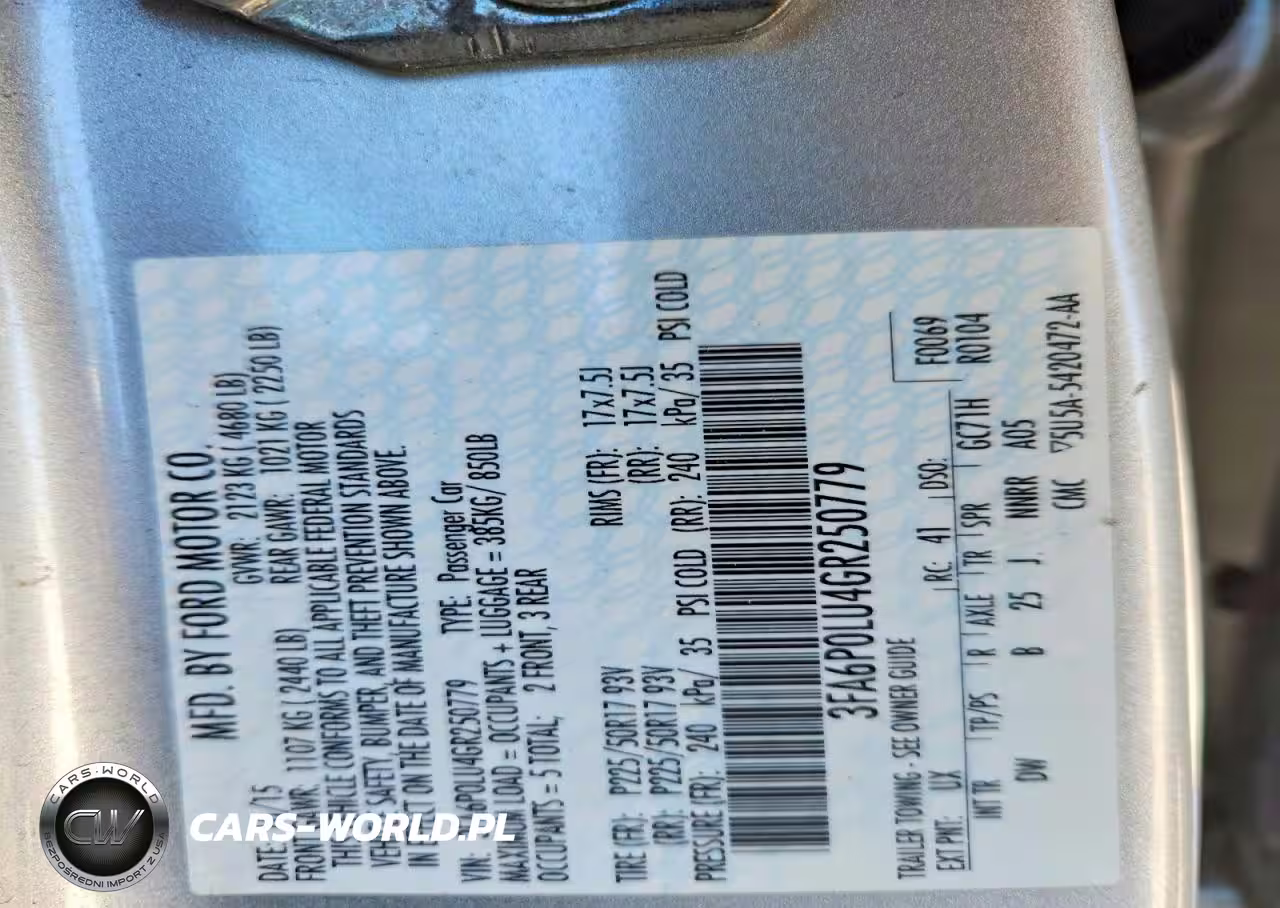 2016 Ford Fusion Se Hybrid VIN:3FA6P0LU4GR250779 - 12