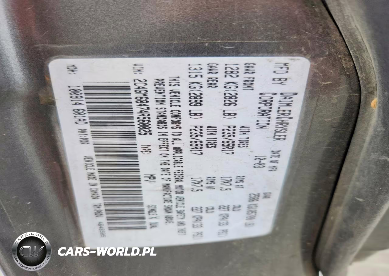 2004 Chrysler Pacifica VIN:2C4GM68474R560025 - 12