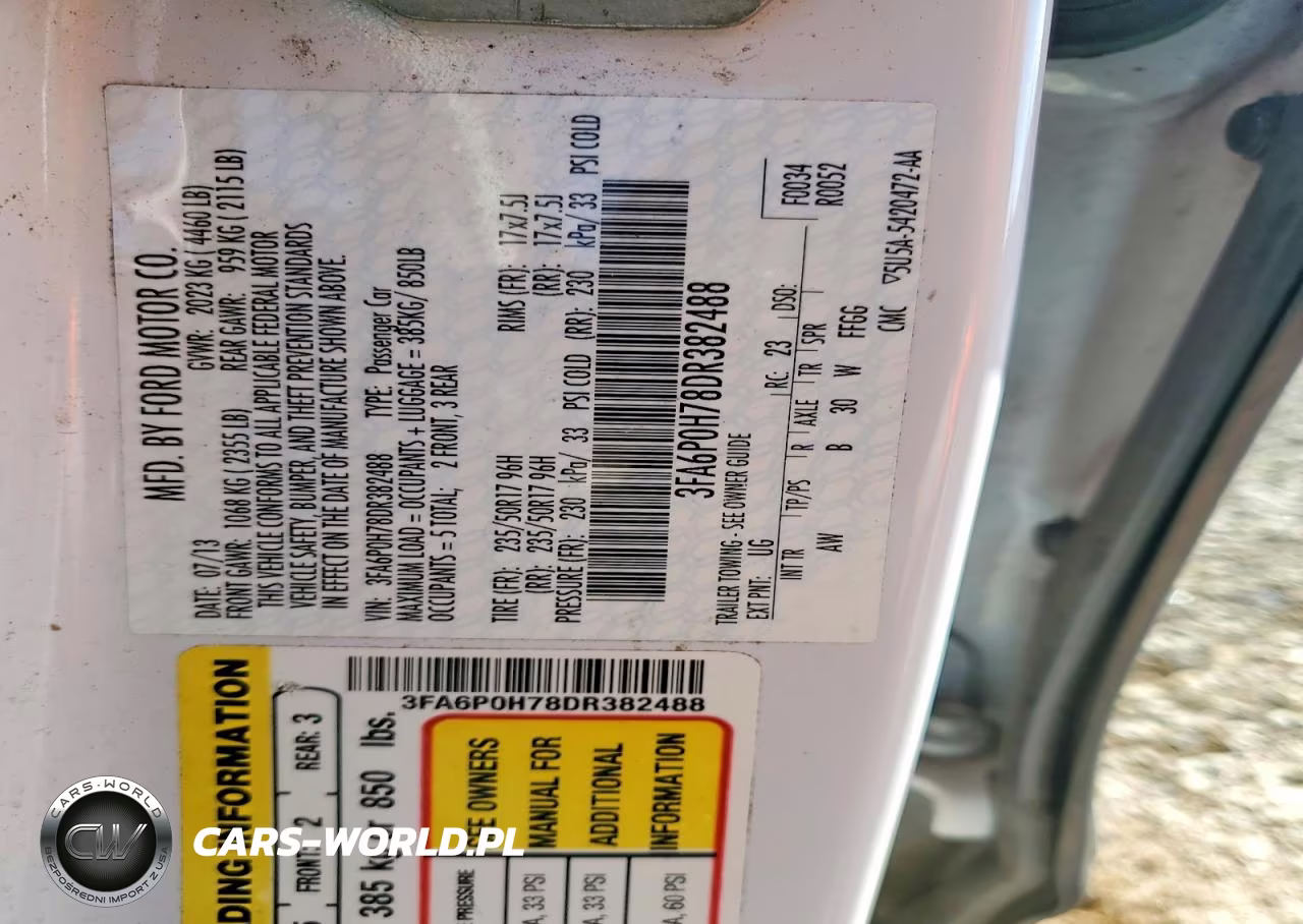 2013 Ford Fusion Se VIN:3FA6P0H78DR382488 - 12