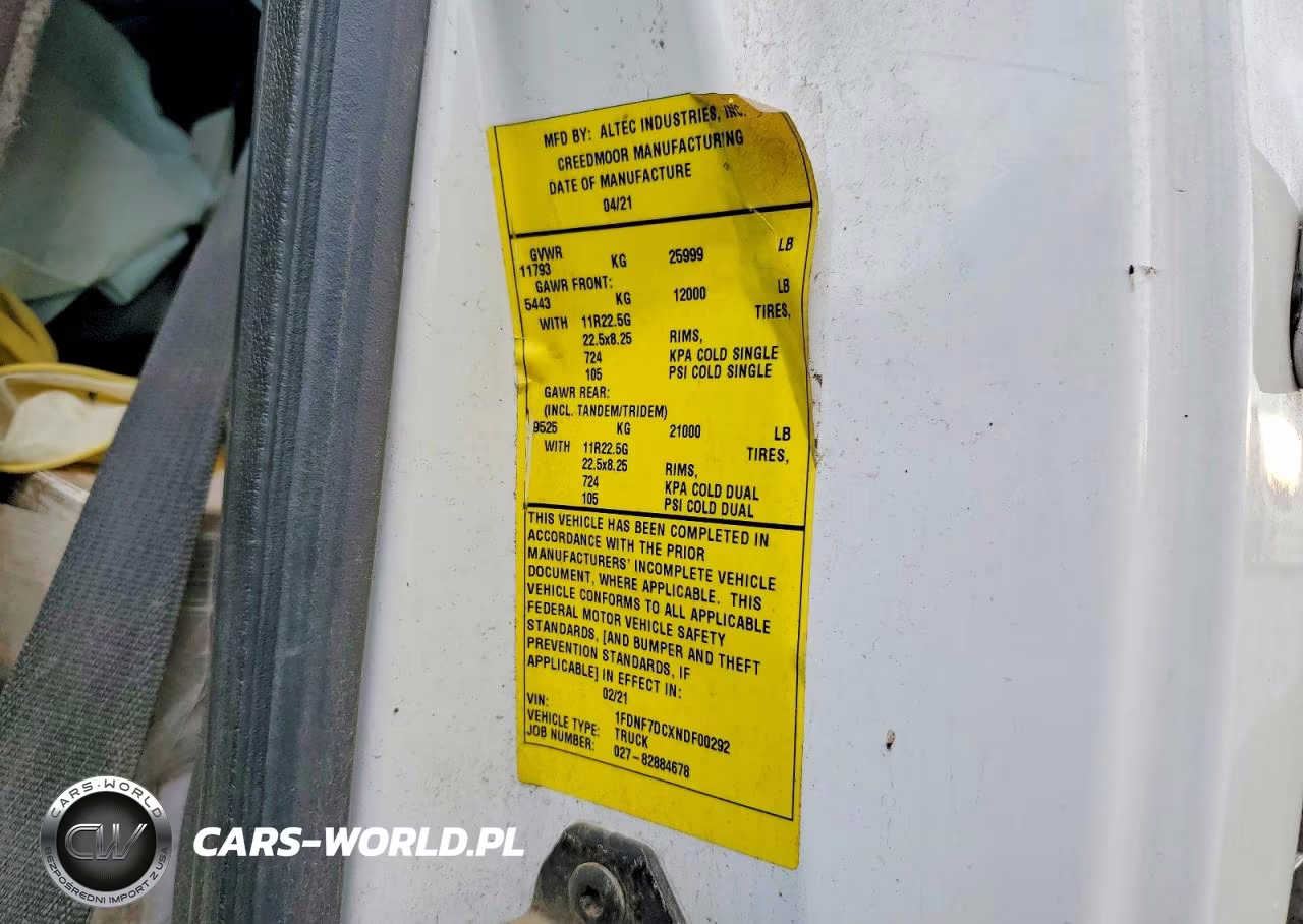 2022 Ford F750 Super Duty Forestry Bucket Truck VIN:1FDNF7DCXNDF00292 - 13