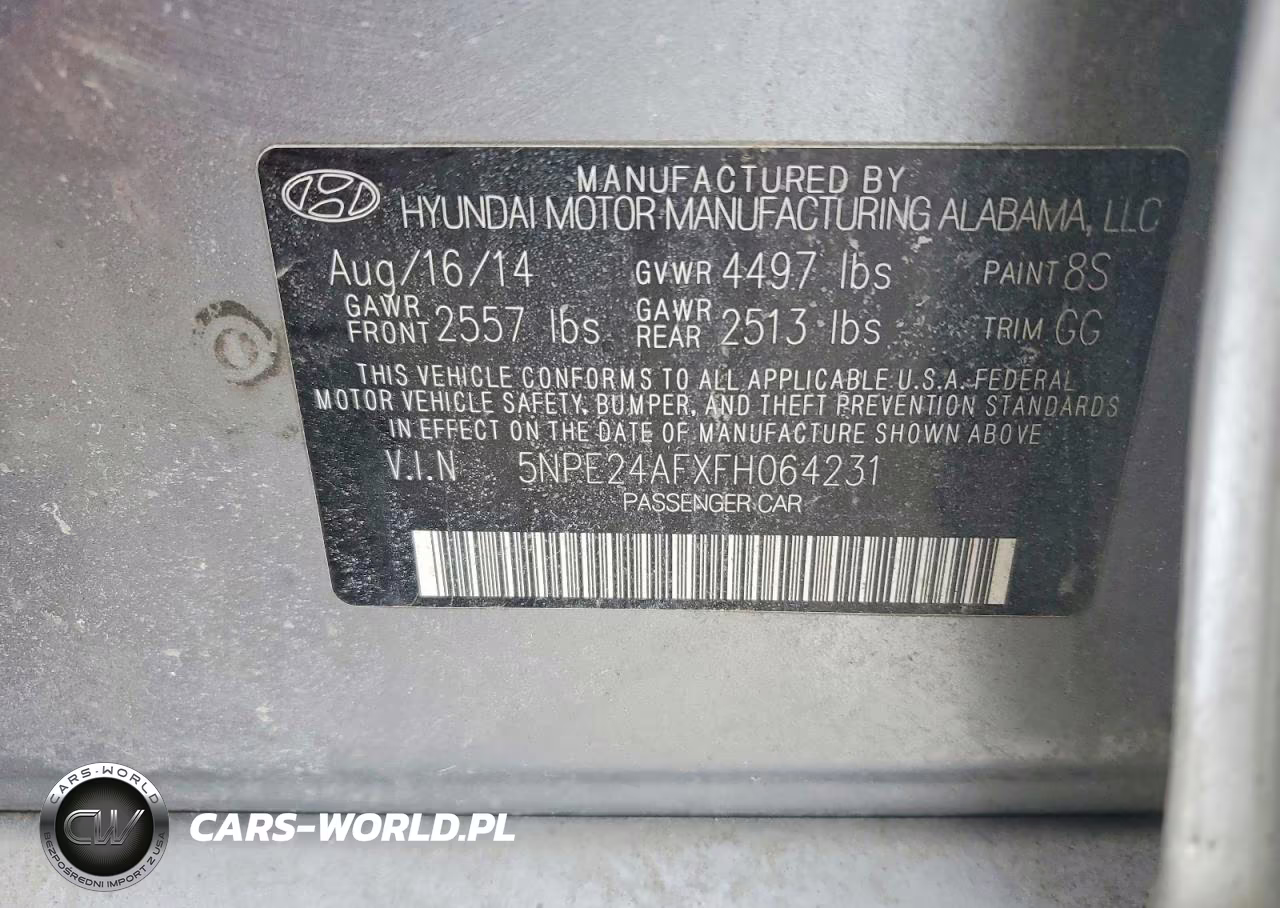 2015 Hyundai Sonata Se VIN:5NPE24AFXFH064231 - 12