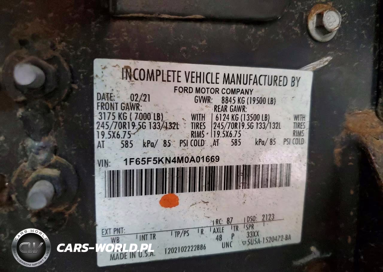 2021 Ford F59 Delivery Truck VIN:1F65F5KN4M0A01669 - 13