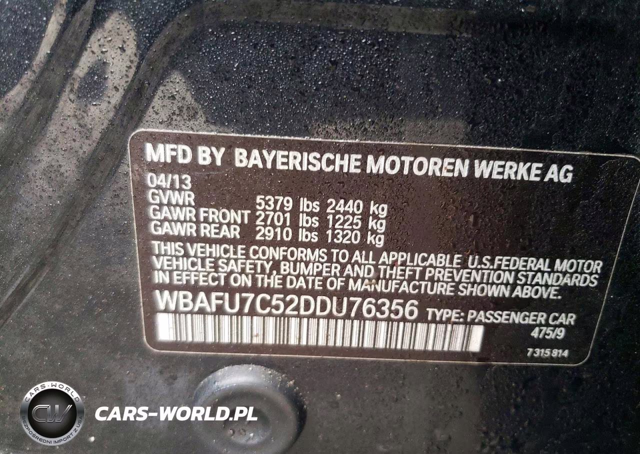 2013 BMW 535 Xi VIN:WBAFU7C52DDU76356 - 12