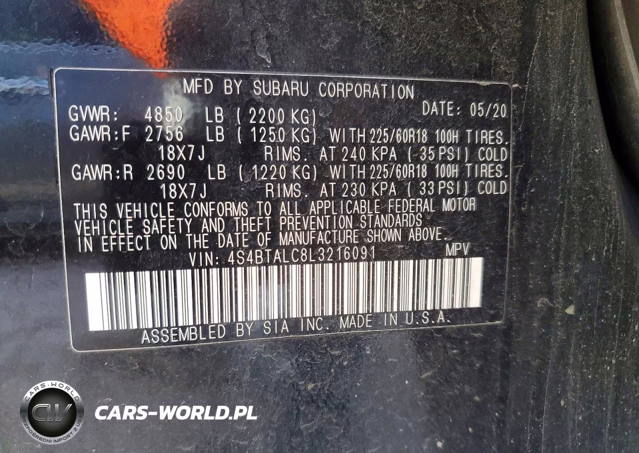 2020 Subaru Outback Limited VIN:4S4BTALC8L3216091 - 14