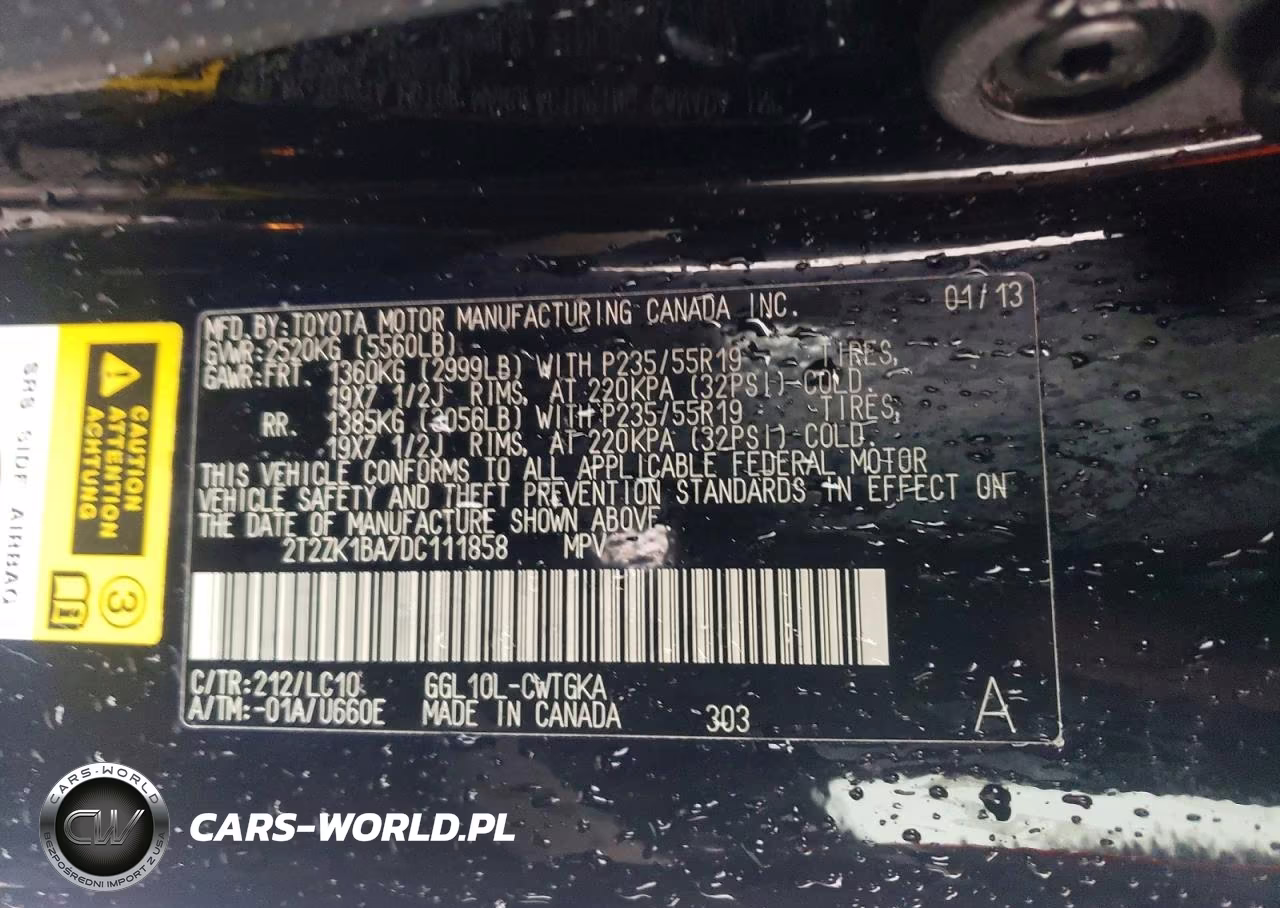 2013 Lexus Rx 350 VIN:2T2ZK1BA7DC111858 - 13