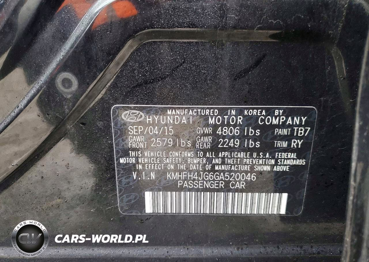 2016 Hyundai Azera Limited VIN:KMHFH4JG6GA520046 - 13