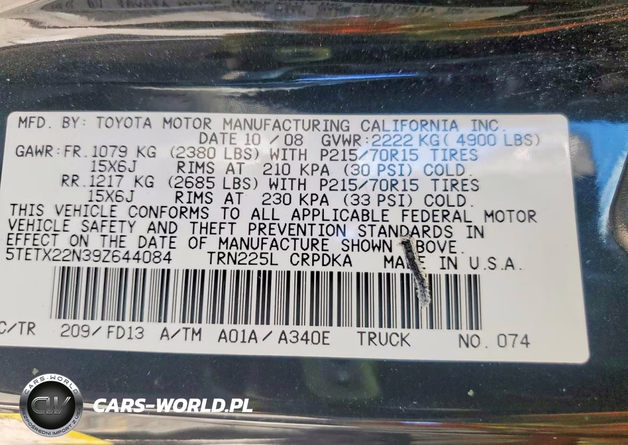 2009 Toyota Tacoma Access Cab VIN:5TETX22N39Z644084 - 12