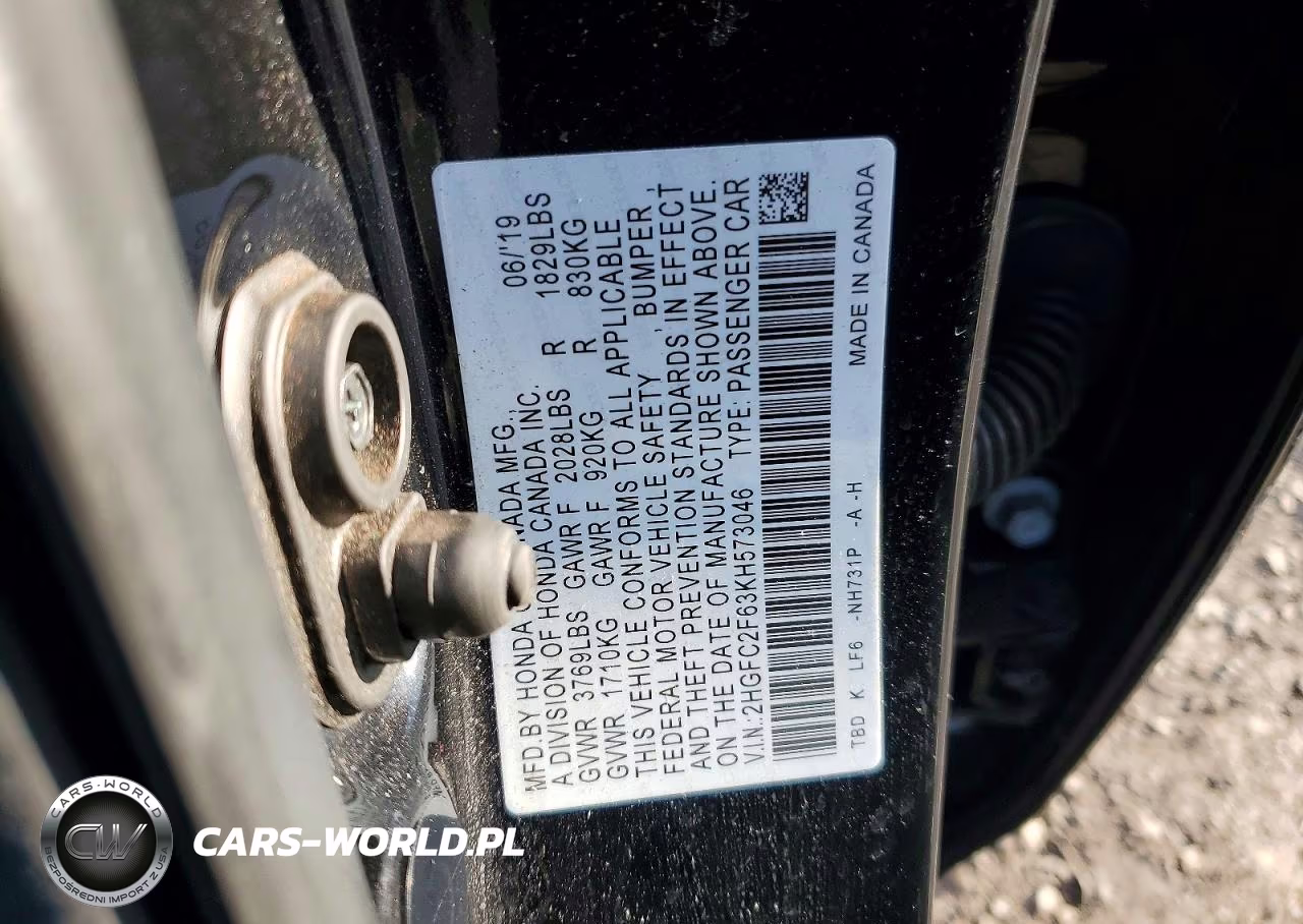 2019 Honda Civic Lx VIN:2HGFC2F63KH573046 - 12