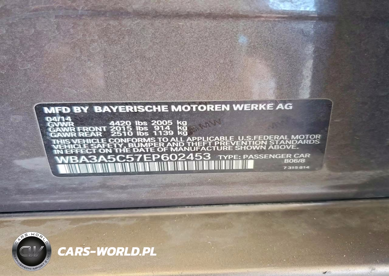 2014 BMW 328 I VIN:WBA3A5C57EP602453 - 12