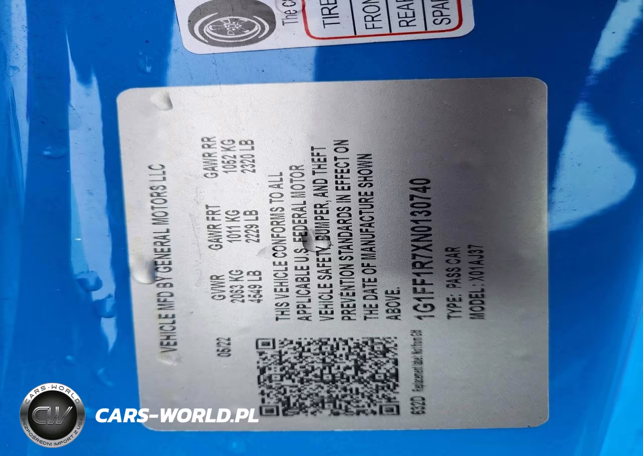 2022 Chevrolet Camaro Lt1 VIN:1G1FF1R7XN0130740 - 12