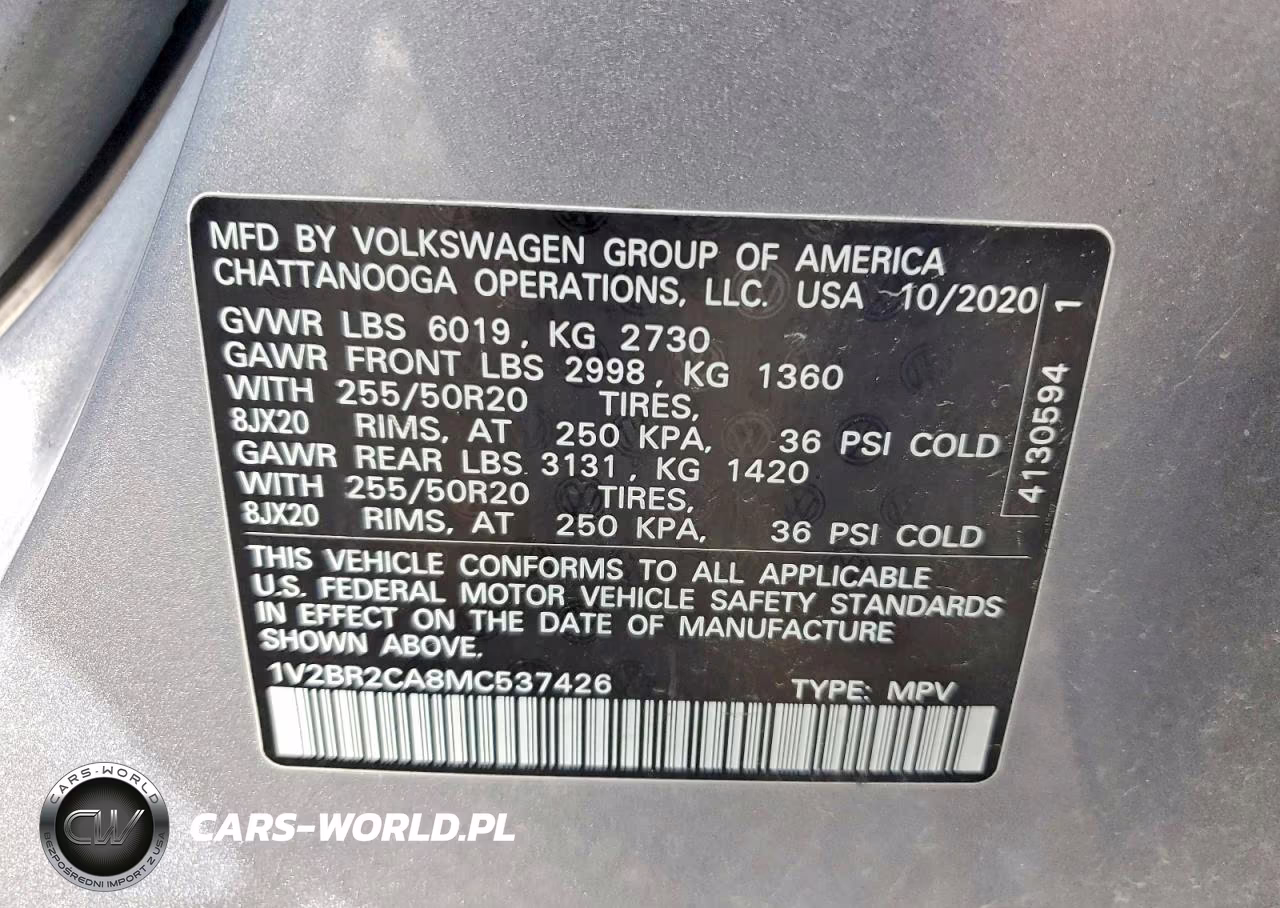2021 Volkswagen Atlas Sel VIN:1V2BR2CA8MC537426 - 13