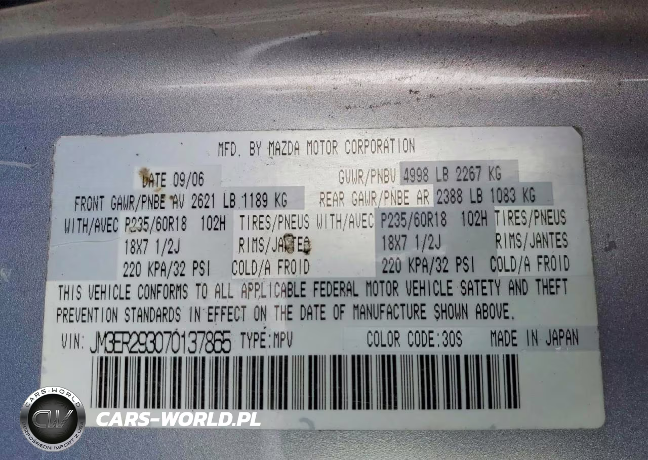 2007 Mazda Cx-7 VIN:JM3ER293070137865 - 13