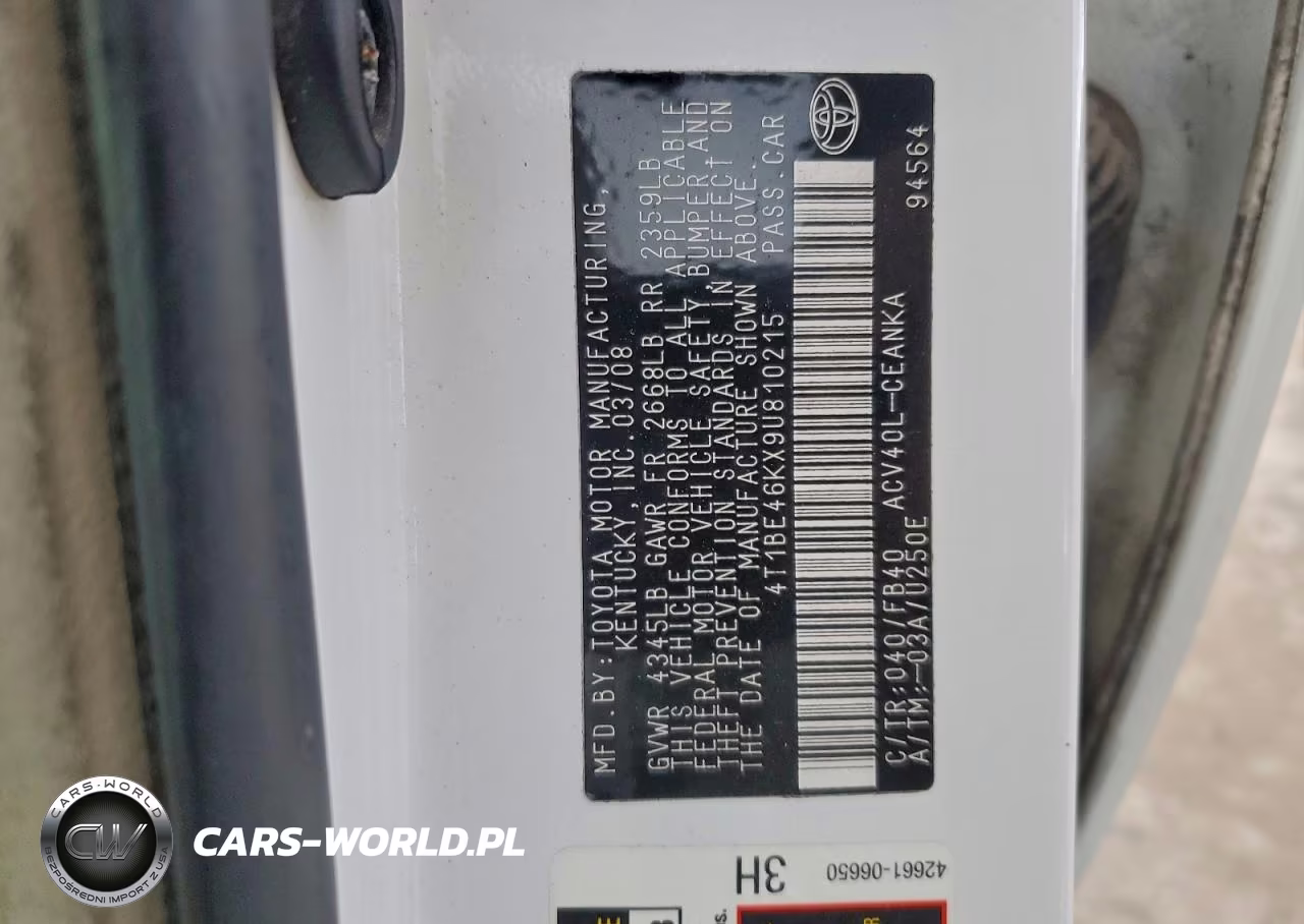 2009 Toyota Camry Base VIN:4T1BE46KX9U810215 - 12