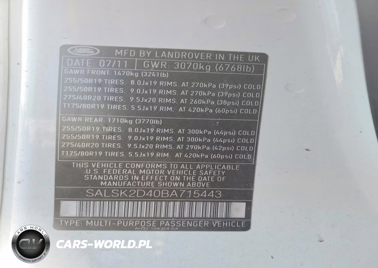 2011 Land Rover Range Rover Sport Lux VIN:SALSK2D40BA715443 - 13