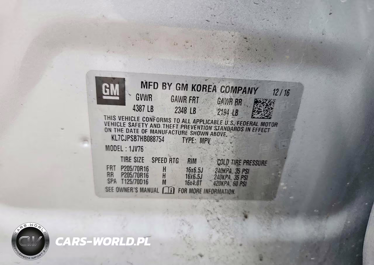 2017 Chevrolet Trax 1Lt VIN:KL7CJPSB7HB088754 - 13