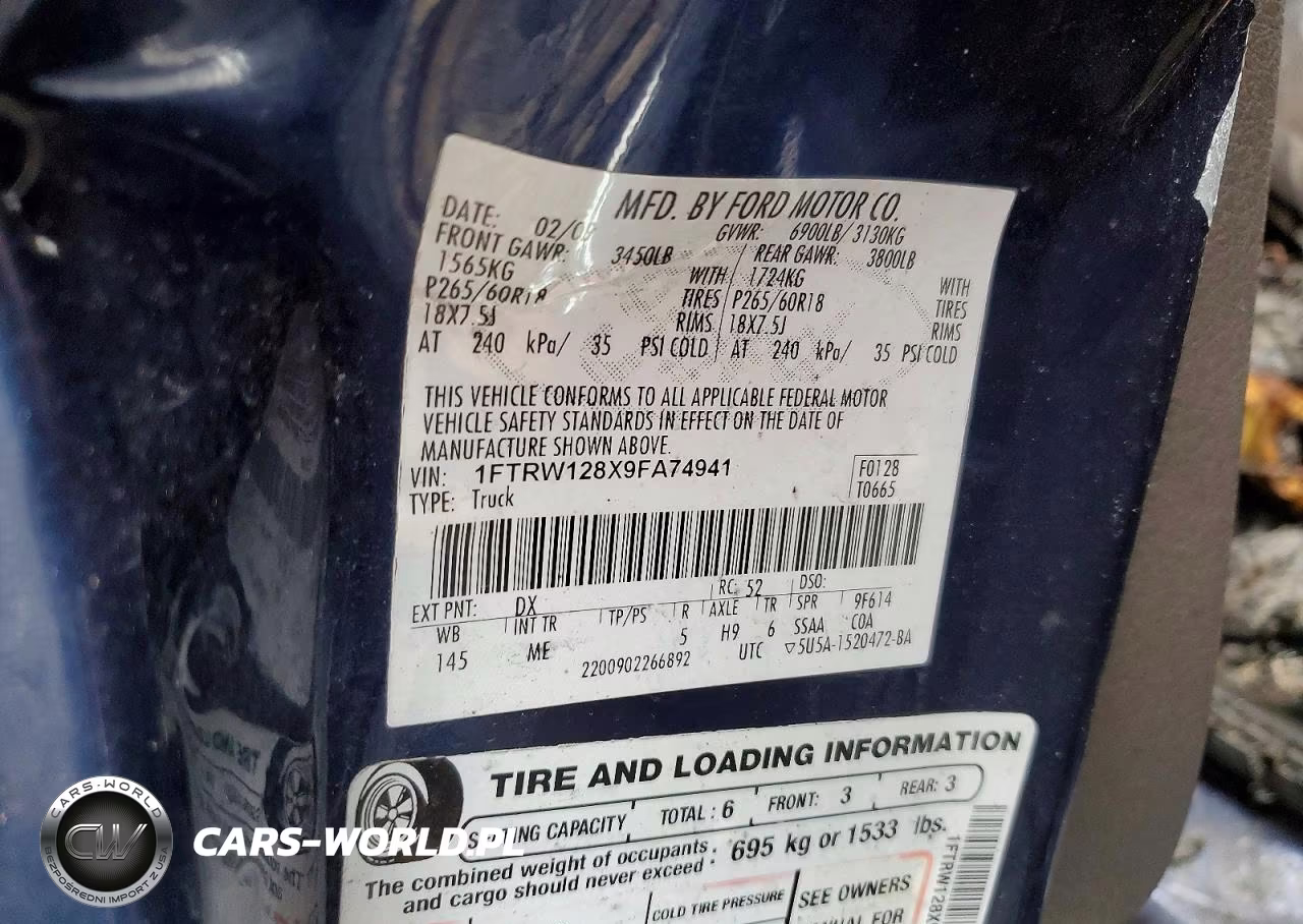 2009 Ford F150 Supercrew VIN:1FTRW128X9FA74941 - 12