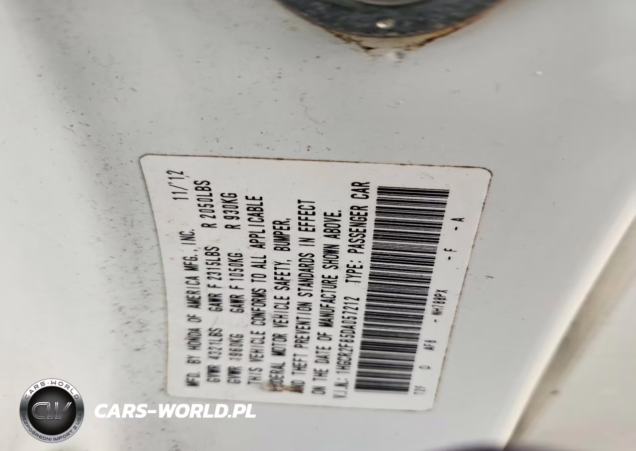 2013 Honda Accord Exl VIN:1HGCR2F85DA057212 - 12
