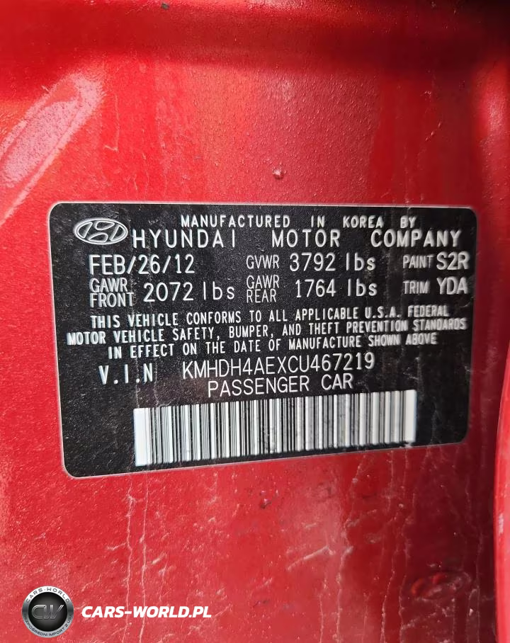 2012 Hyundai Elantra Gls VIN:KMHDH4AEXCU467219 - 12