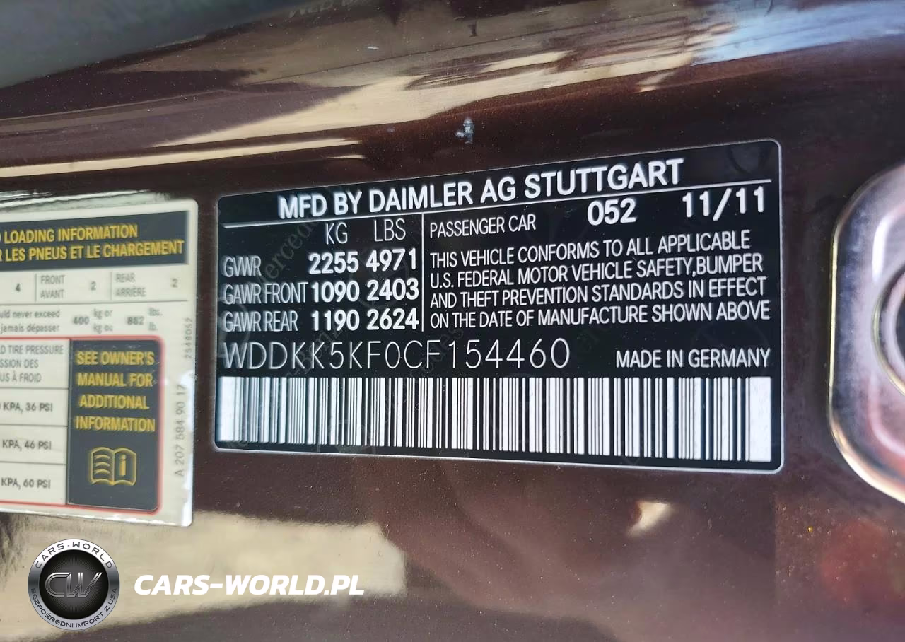 2012 Mercedes-Benz E 350 VIN:WDDKK5KF0CF154460 - 12