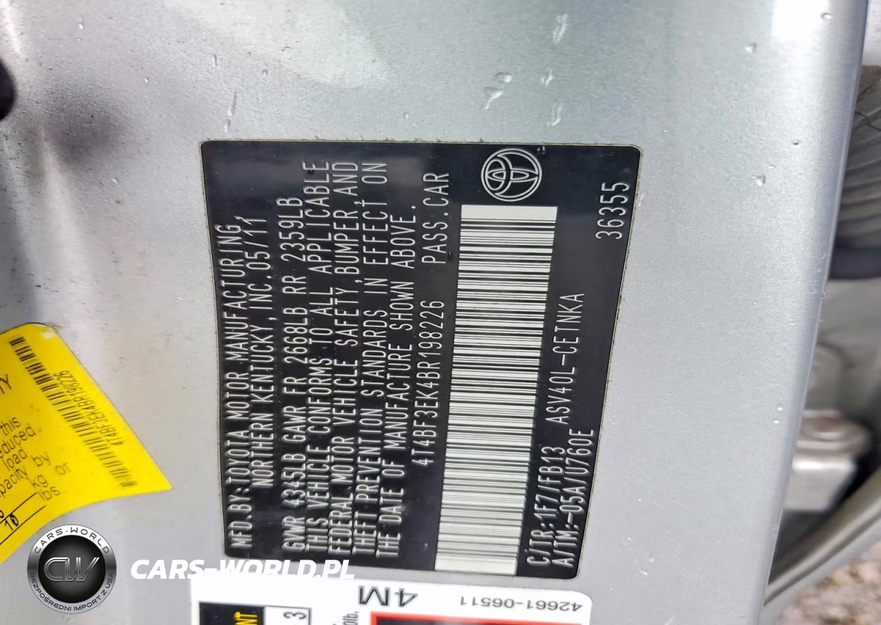 2011 Toyota Camry Le VIN:4T4BF3EK4BR198226 - 12