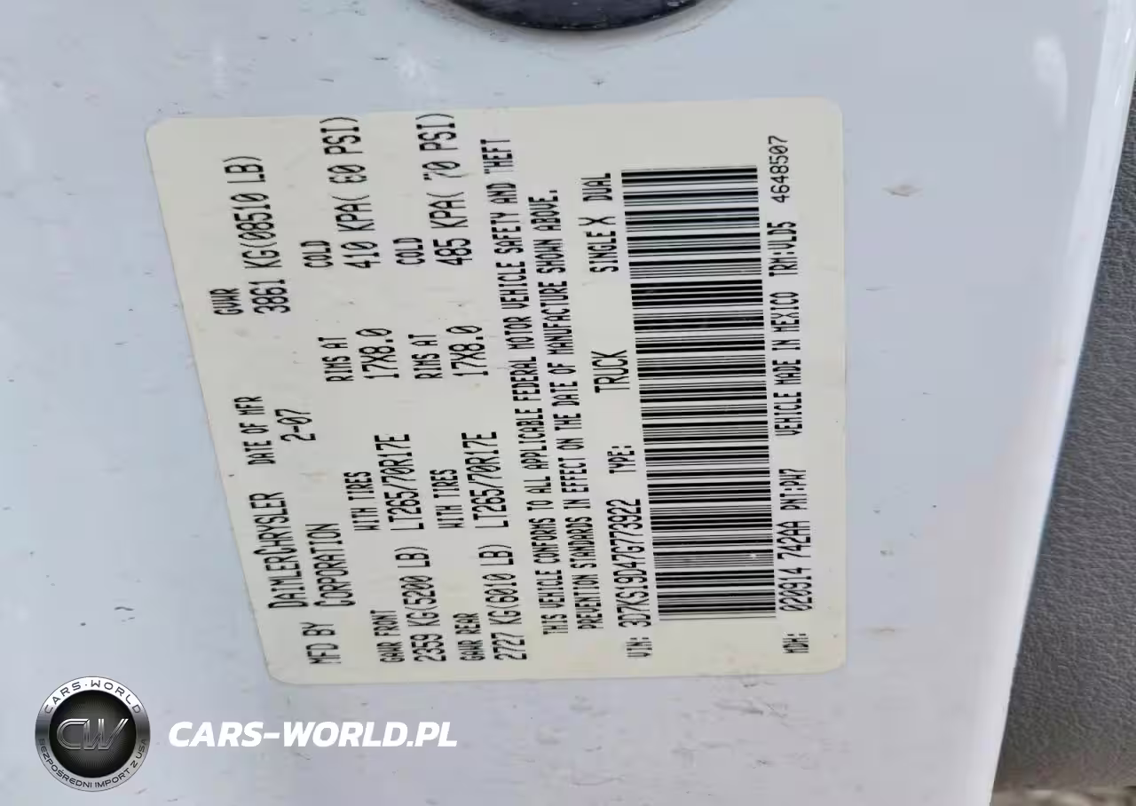 2007 Dodge Ram 1500 VIN:3D7KS19D47G773922 - 12