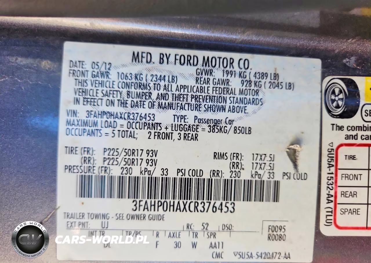 2012 Ford Fusion Se VIN:3FAHP0HAXCR376453 - 12