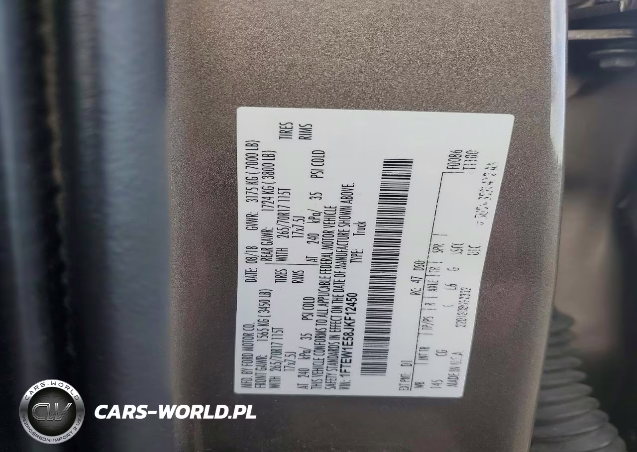 2018 Ford F150 Supercrew VIN:1FTEW1E58JKF12450 - 12