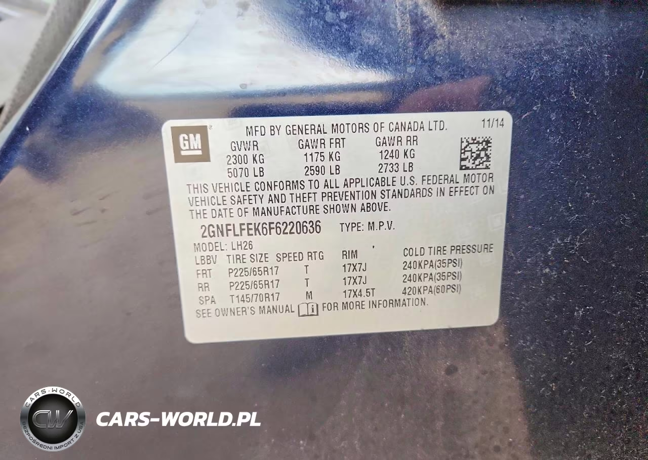 2015 Chevrolet Equinox Lt VIN:2GNFLFEK6F6220636 - 13