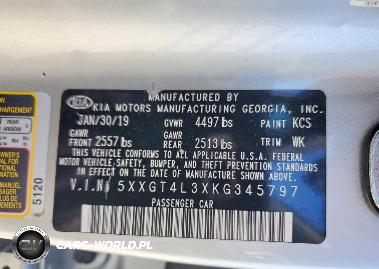 2019 Kia Optima Lx VIN:5XXGT4L3XKG345797 - 12