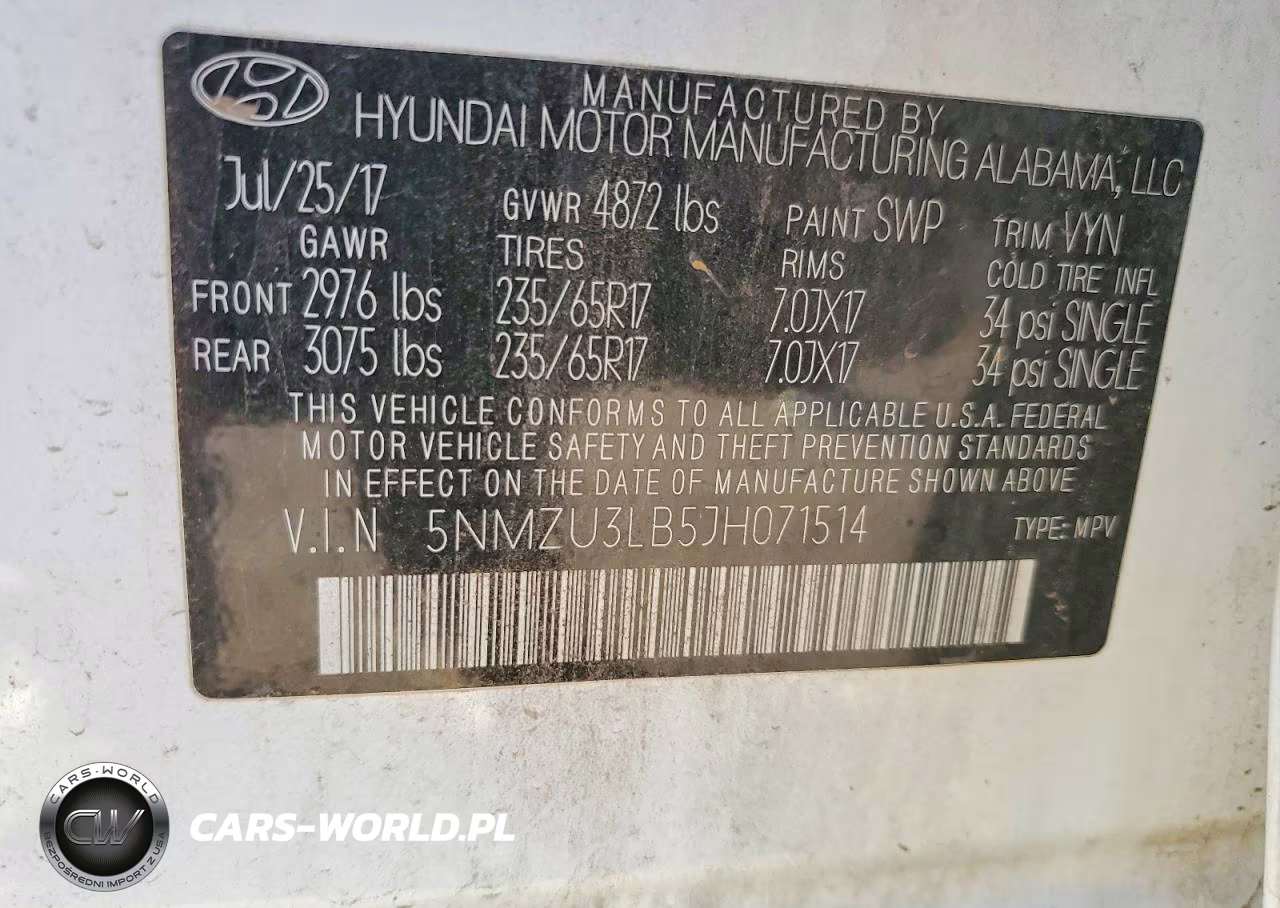 2018 Hyundai Santa Fe Sport 2.4L VIN:5NMZU3LB5JH071514 - 13