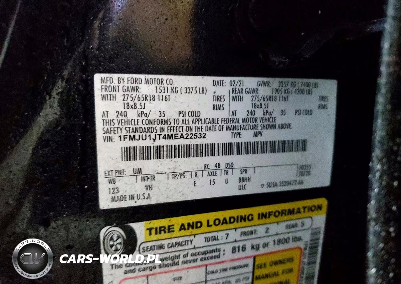 2021 Ford Expedition Xlt VIN:1FMJU1JT4MEA22532 - 14
