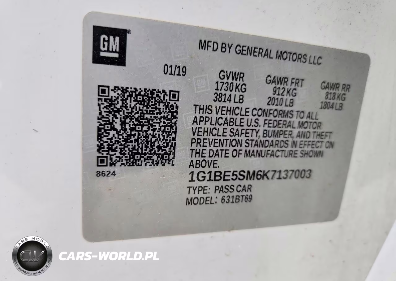 2019 Chevrolet Cruze Lt VIN:1G1BE5SM6K7137003 - 12
