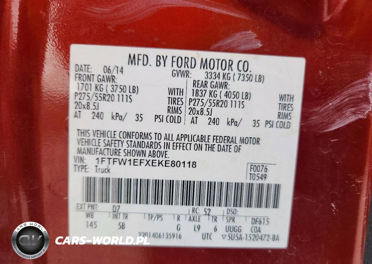 2014 Ford F150 Supercrew VIN:1FTFW1EFXEKE80118 - 12