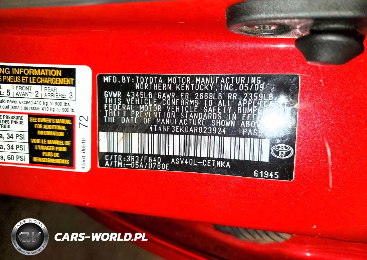 2010 Toyota Camry Base VIN:4T4BF3EK0AR023924 - 12