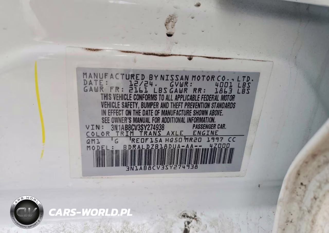 2025 Nissan Sentra Sv VIN:3N1AB8CV3SY274938 - 12