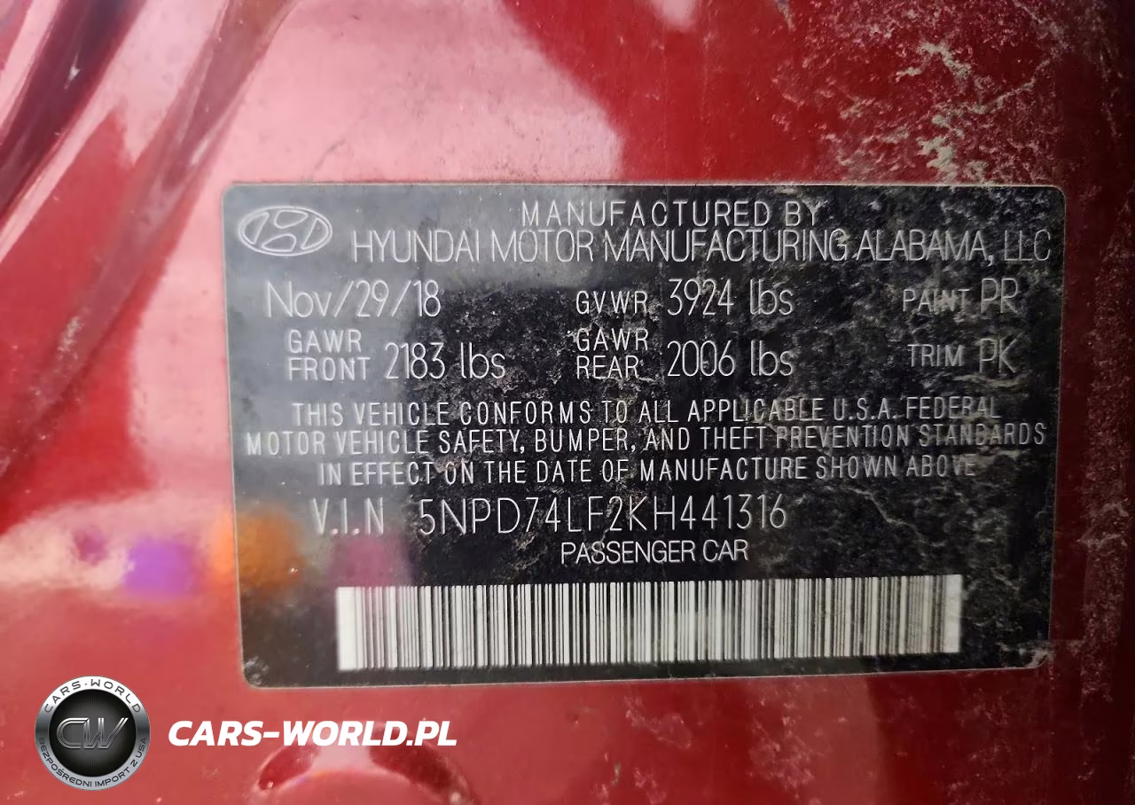 2019 Hyundai Elantra Se VIN:5NPD74LF2KH441316 - 12