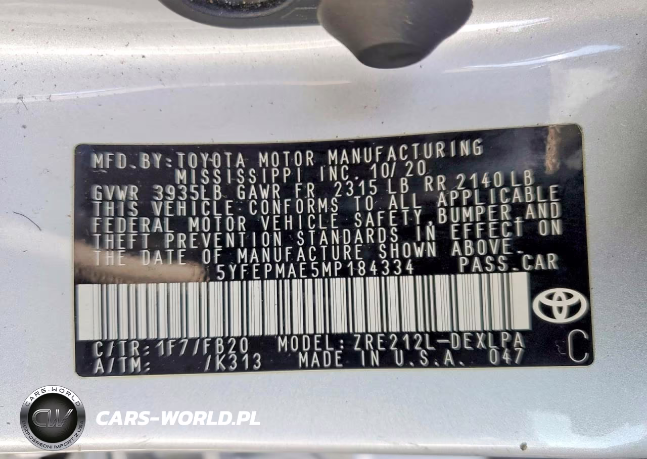 2021 Toyota Corolla Le VIN:5YFEPMAE5MP184334 - 12