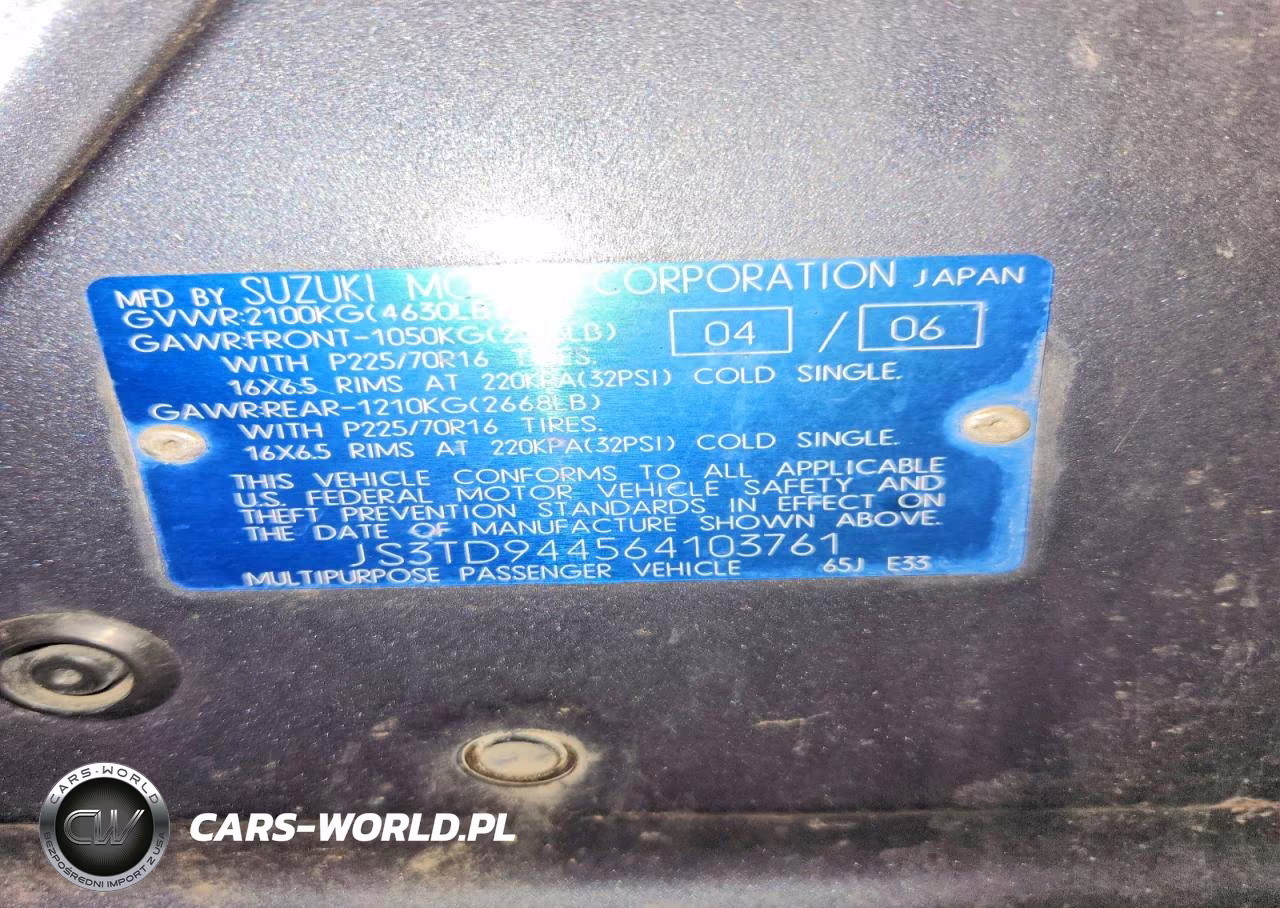2006 Suzuki Grand Vitara Xsport VIN:JS3TD944564103761 - 13
